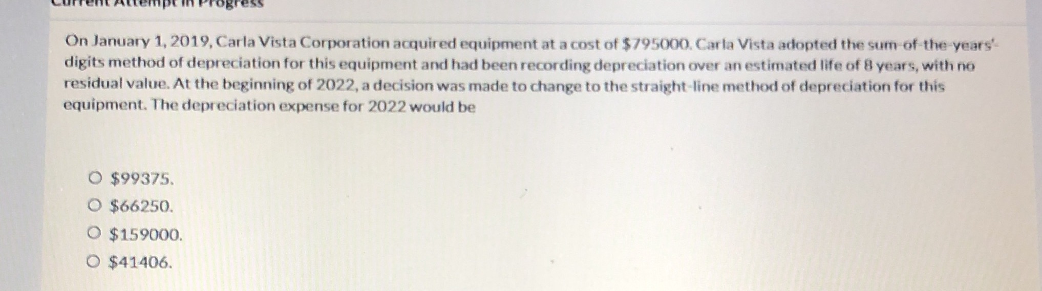 On January 1, 2019, Carla Vista Corporation