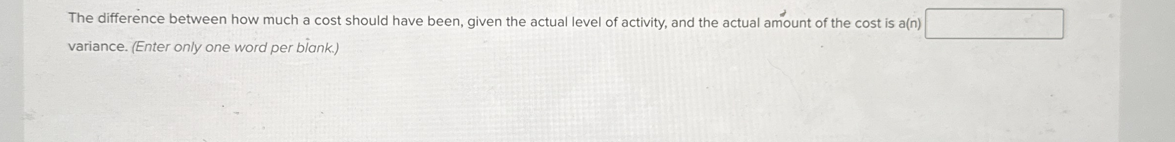 The difference between how much a cost should
