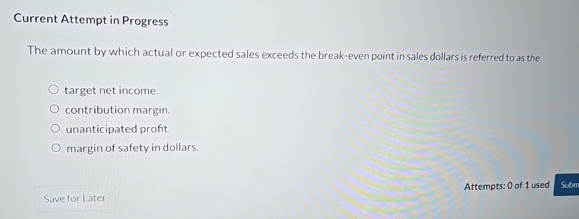 Current Attempt in Progress The amount by which