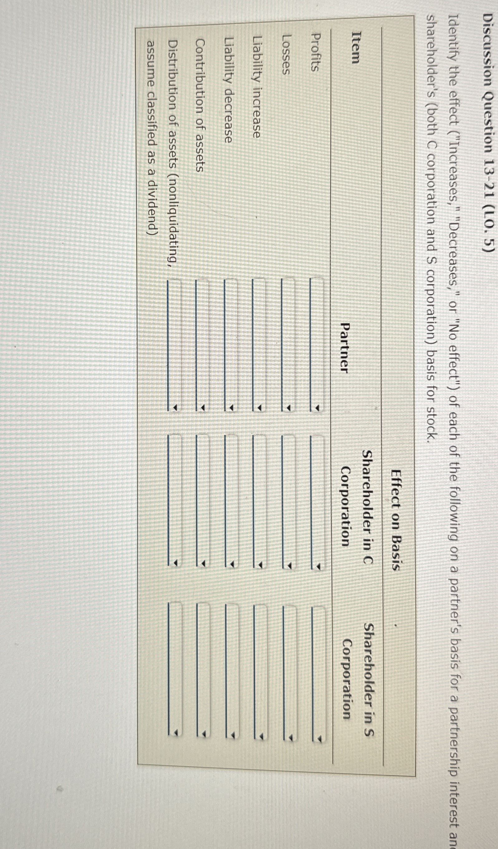 Discussion Question 1 3 - 2 1 ( LO . 5 ) Identify