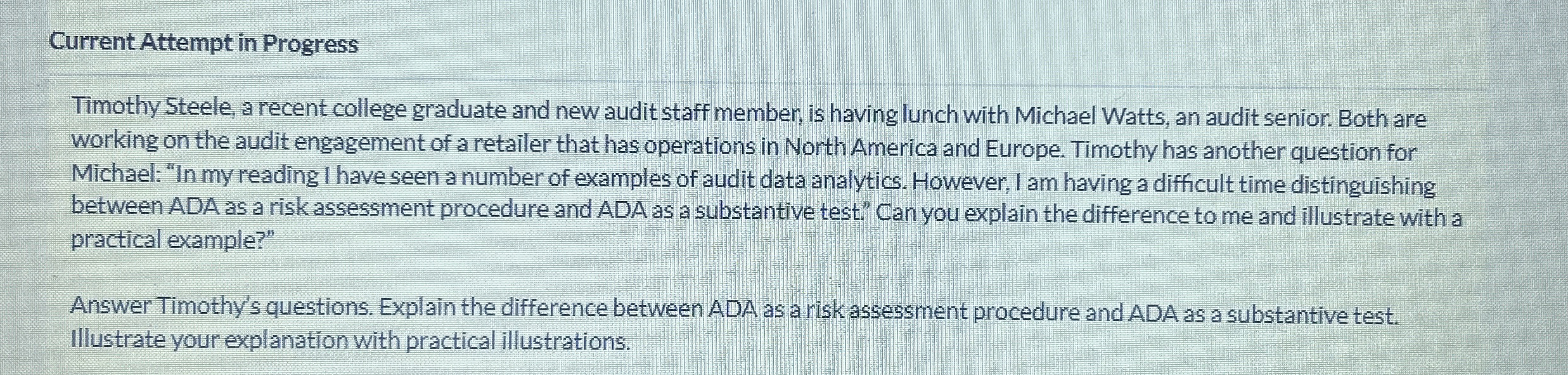 Current Attempt in Progress Timothy Steele, a