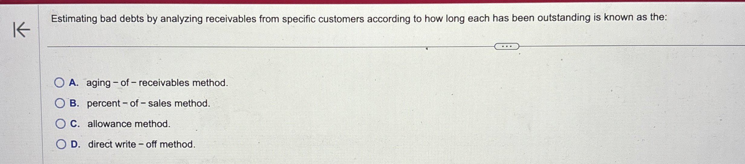 Estimating bad debts by analyzing receivables