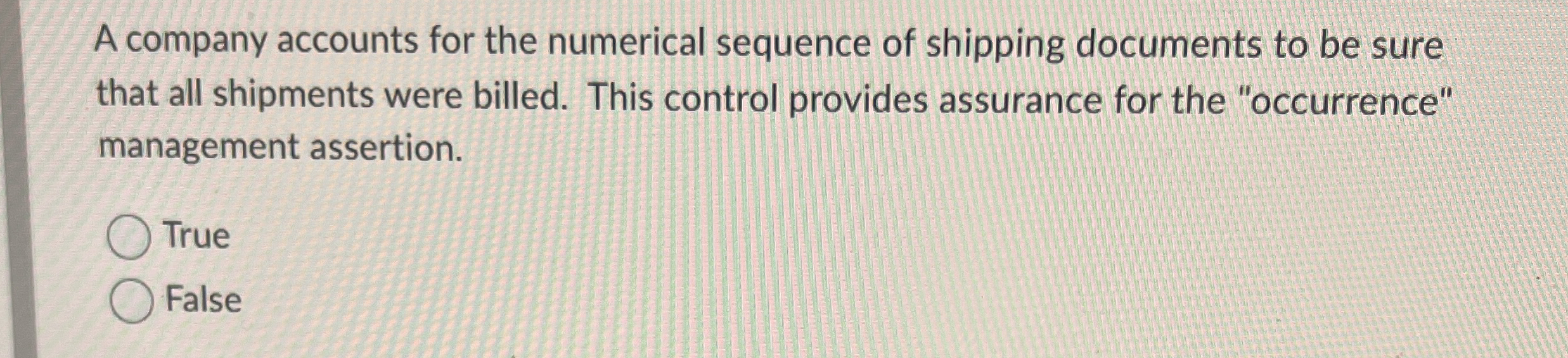 A company accounts for the numerical sequence of