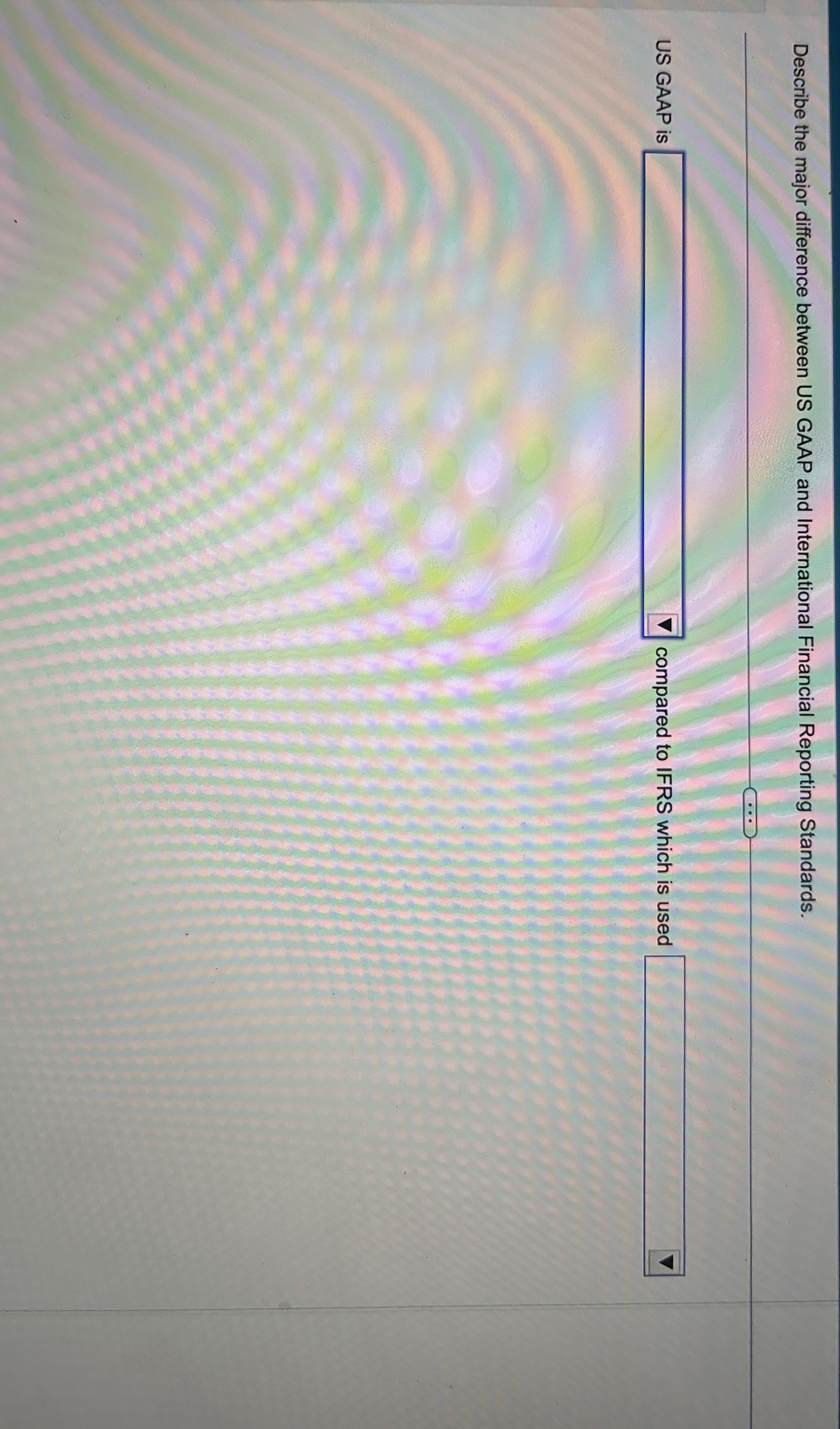 Describe the major difference between US GAAP and