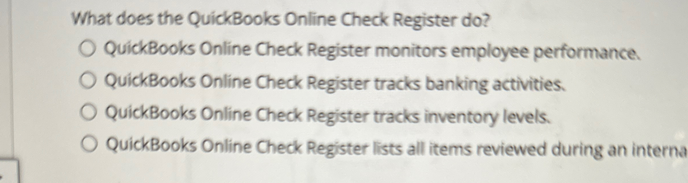 What does the QuickBooks Online Check Register do