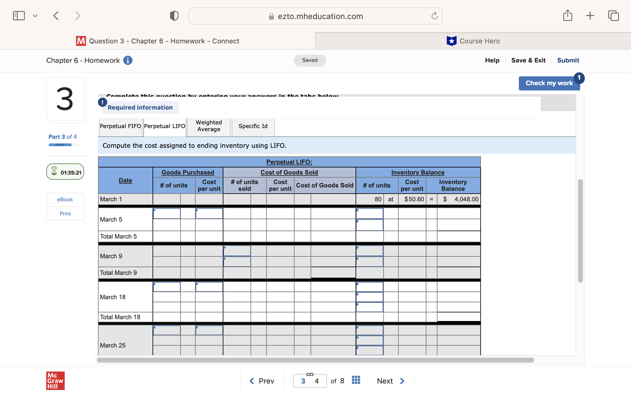 < O @ ezto.mheducation.com & [ m Question 3 -