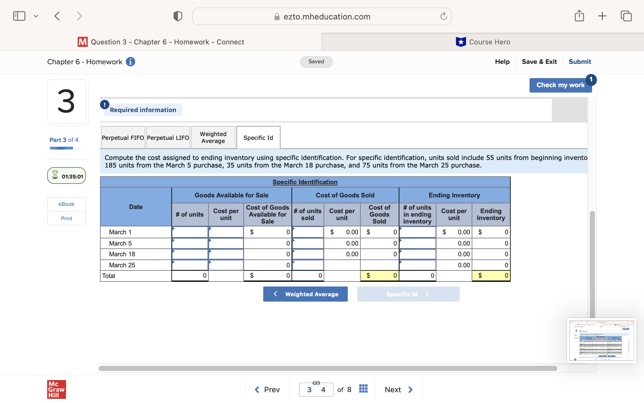 < O @ ezto.mheducation.com & [ m Question 3 -