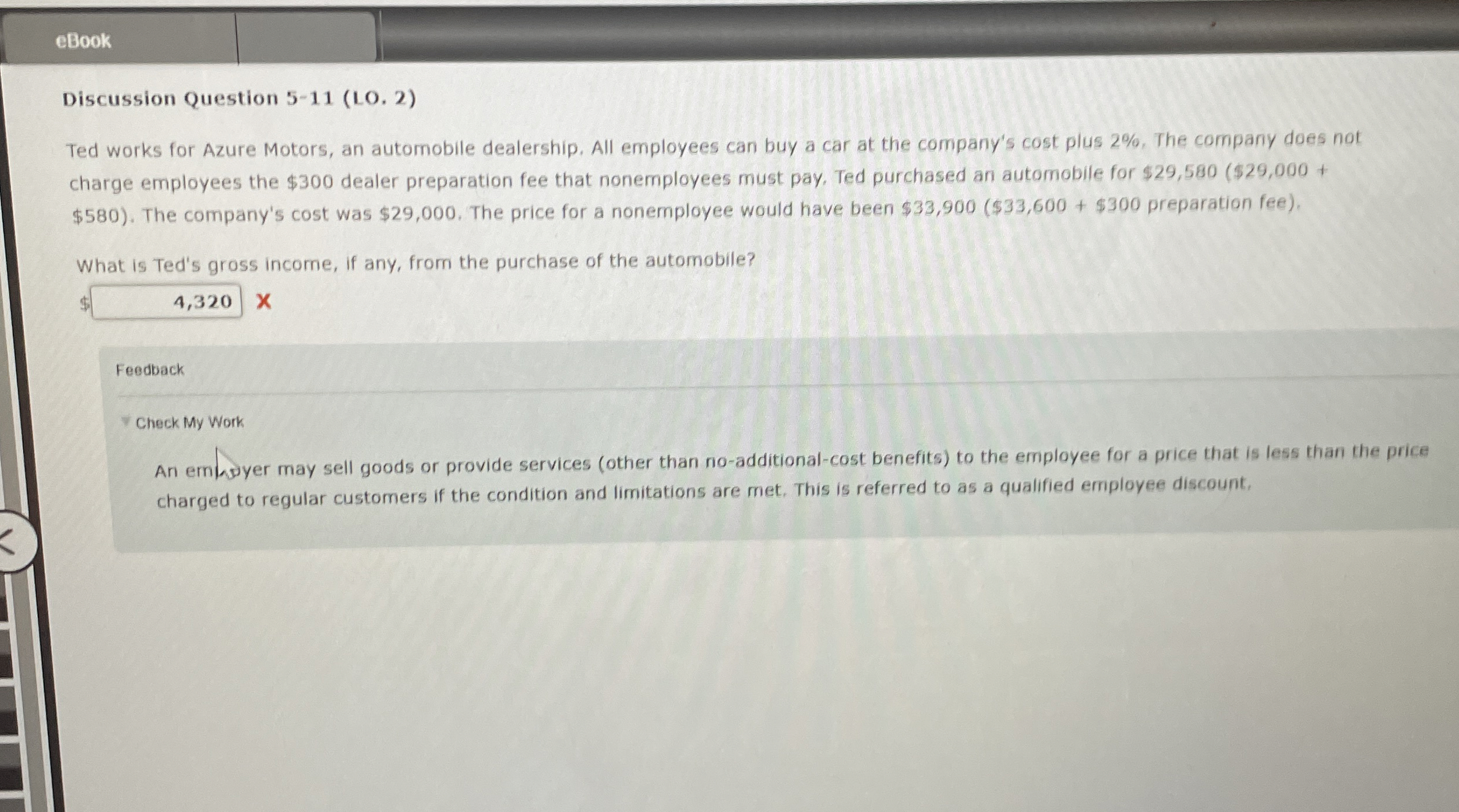 eblook Discussion Question 5 - 1 1 ( LO . 2 ) Ted