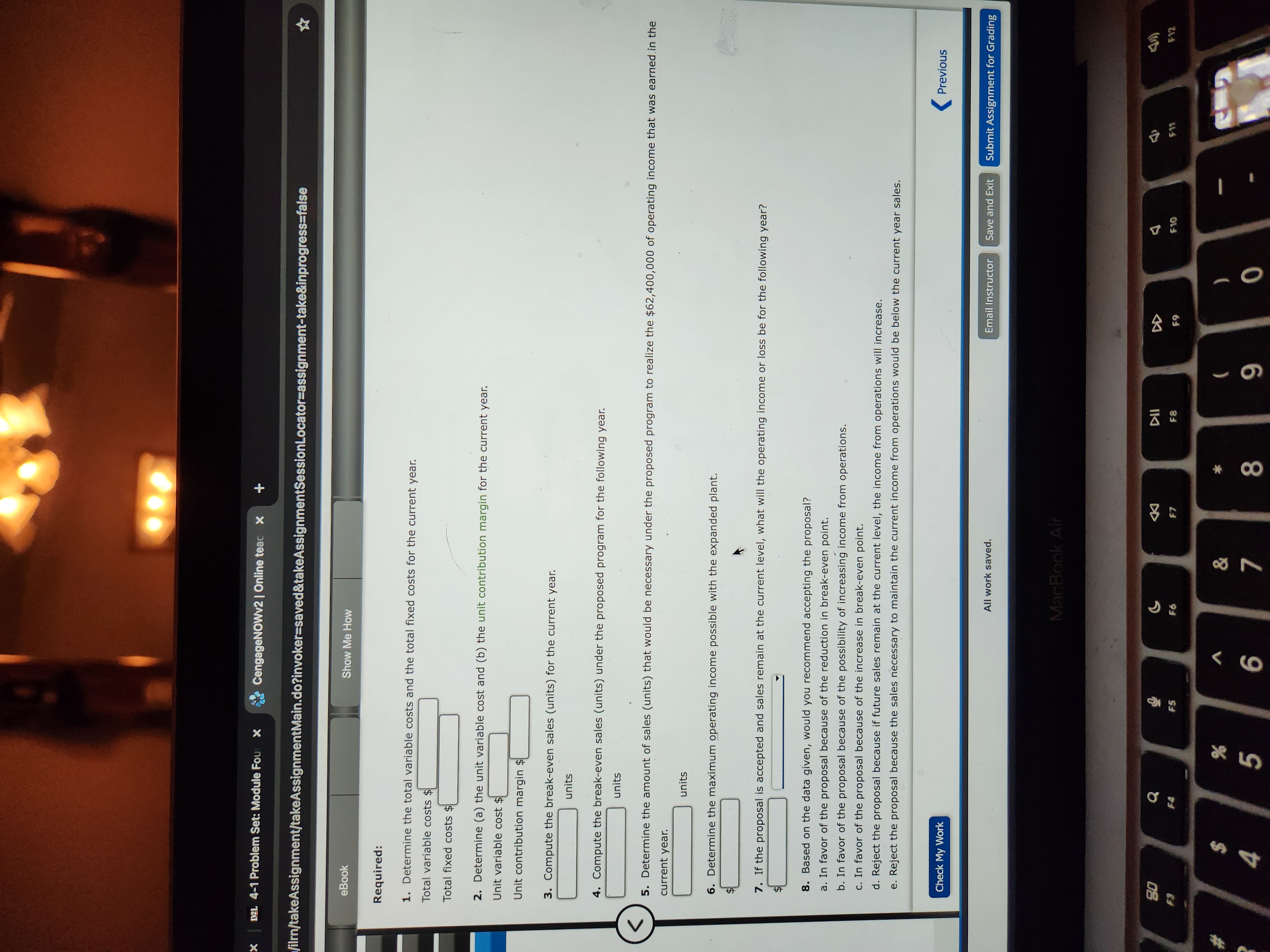 21 4-1 Problem Set: Module Four X CengageNOWv2 |