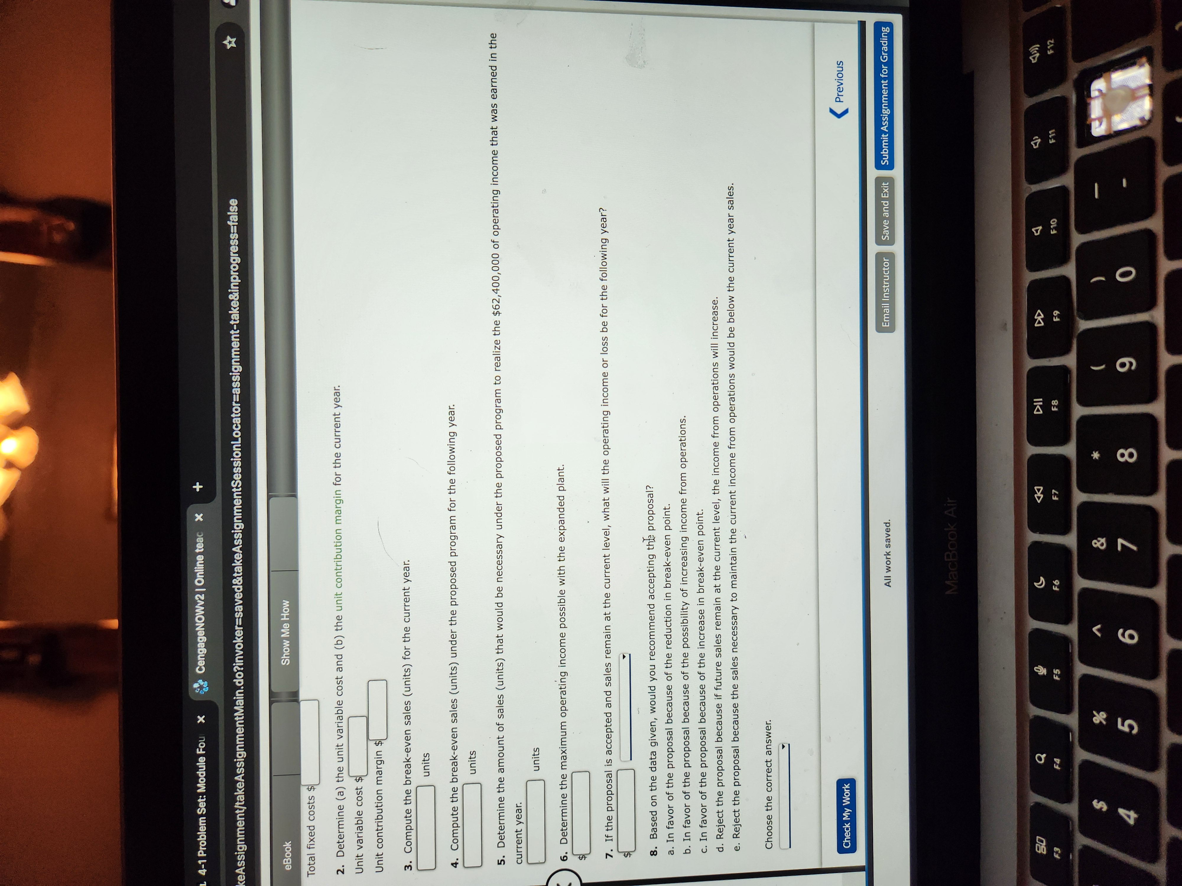 21 4-1 Problem Set: Module Four X CengageNOWv2 |