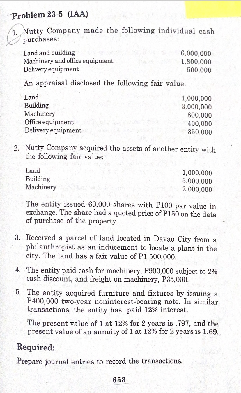 Question: 1. Prepare journal entries to record