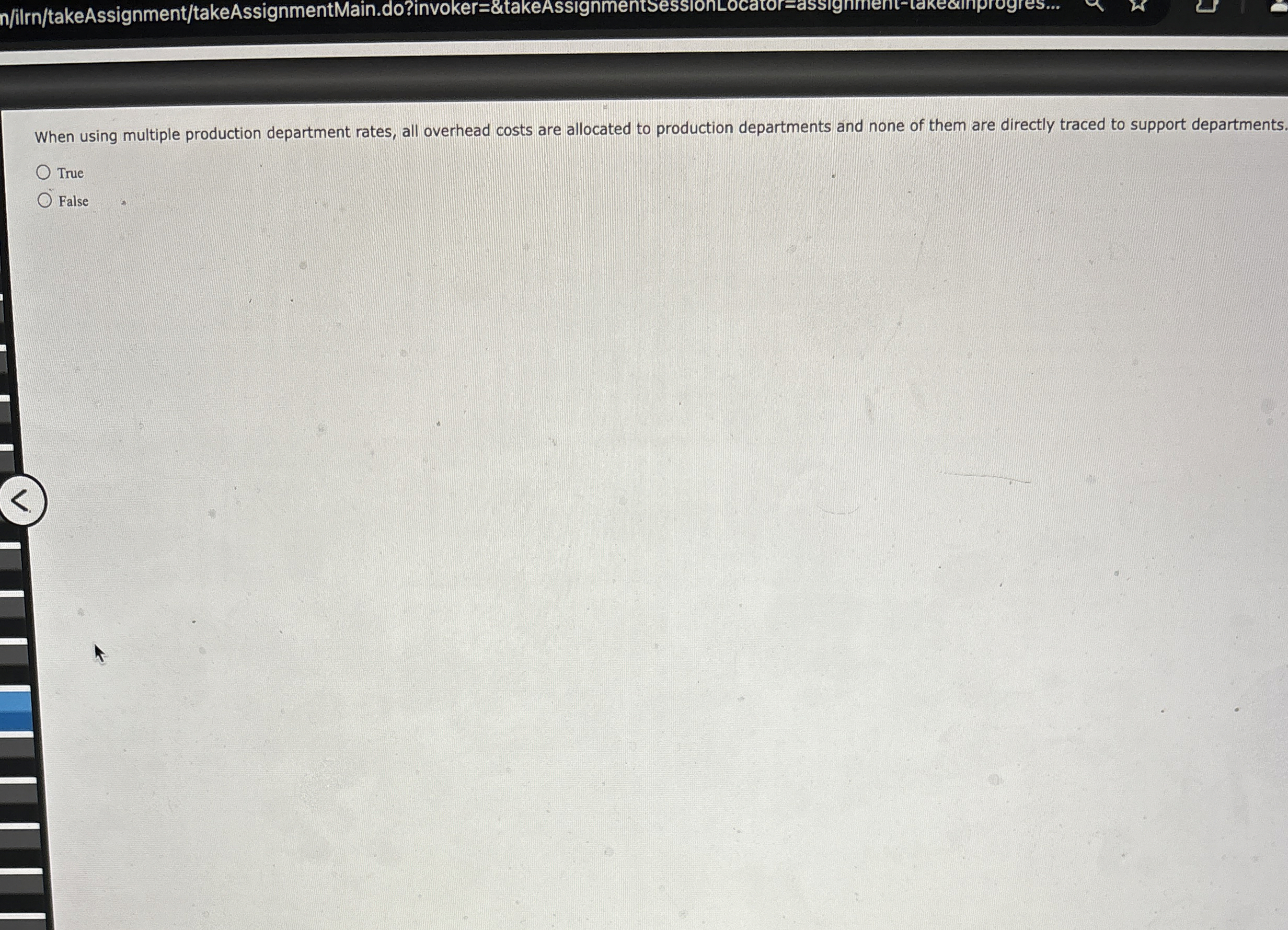 When using multiple production department rates,