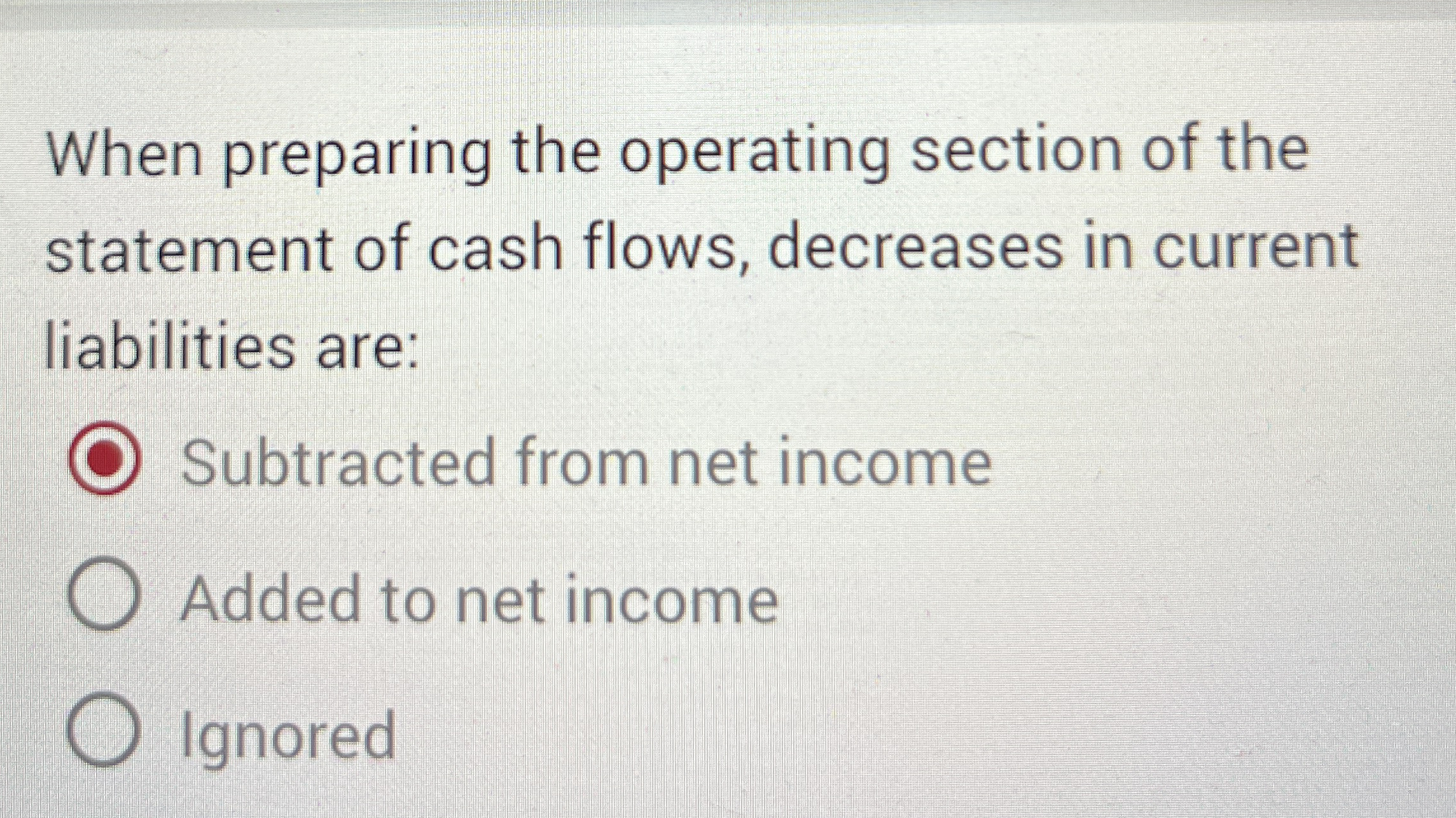 When preparing the operating section of the