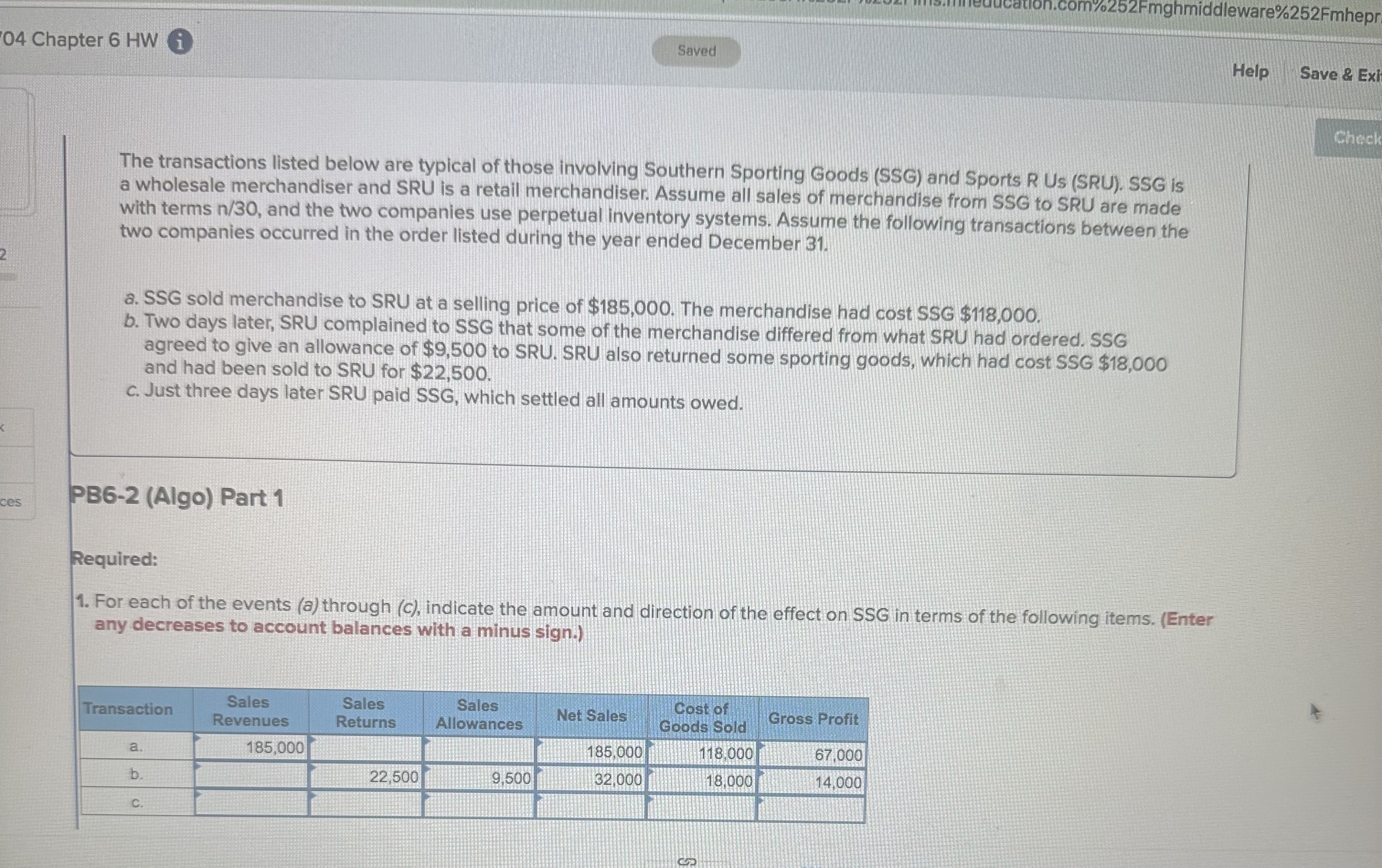 The transactions listed below are typical of
