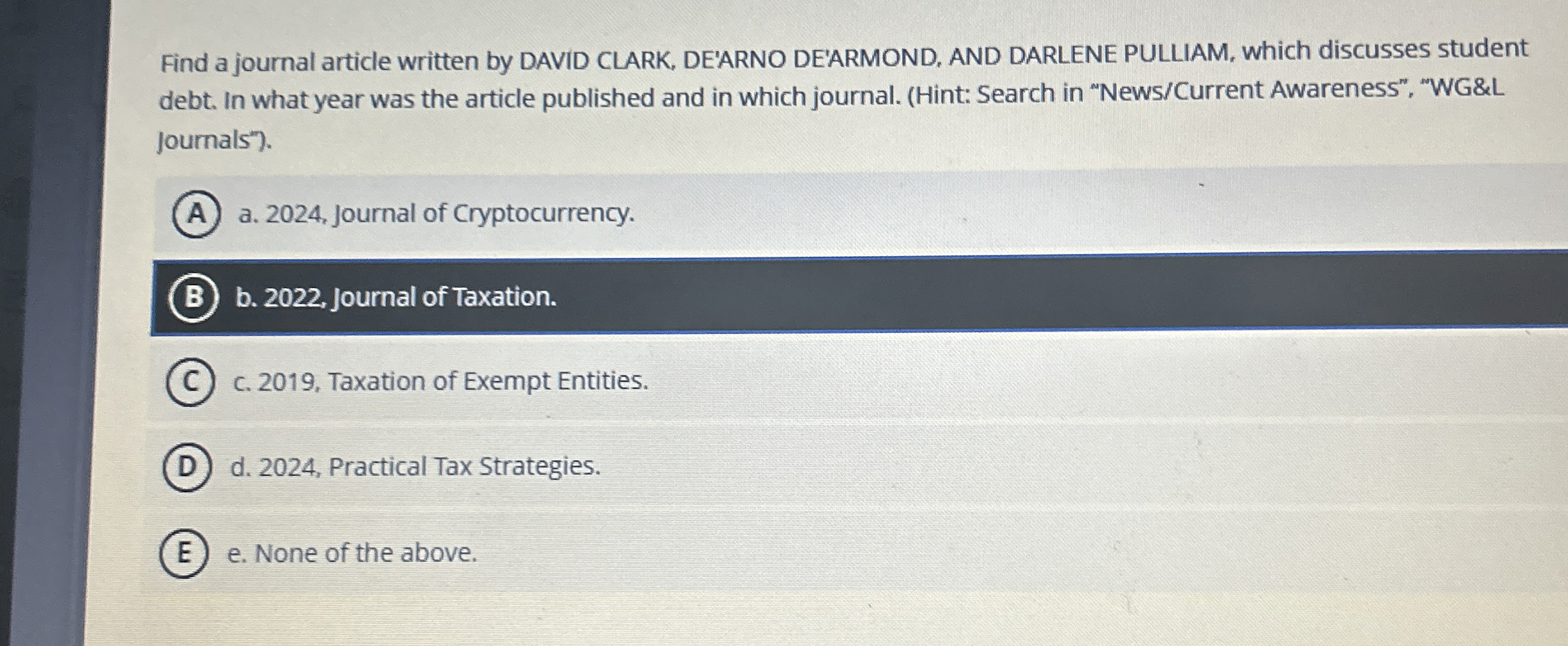 Find a journal article written by DAVID CLARK,