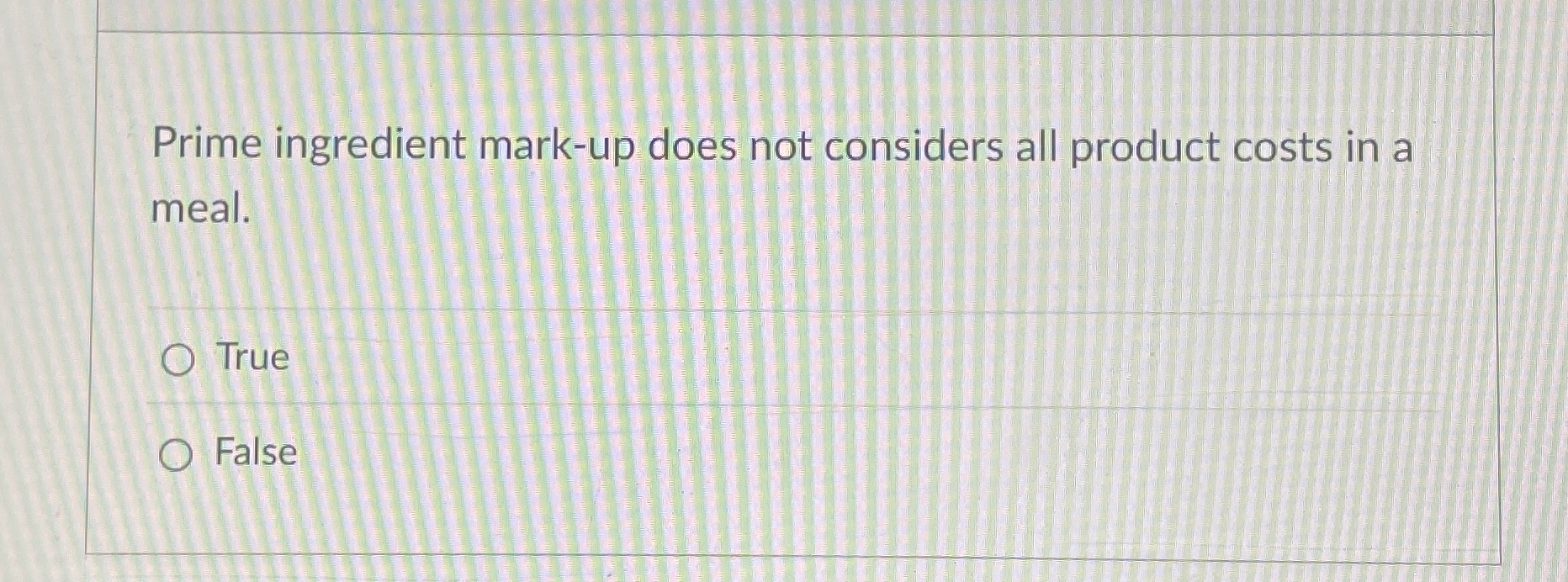 Prime ingredient mark - up does not considers all