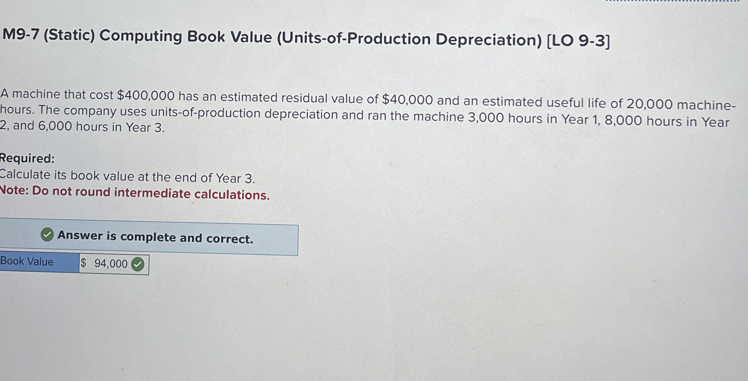 M 9 - 7 ( Static ) Computing Book Value ( Units -