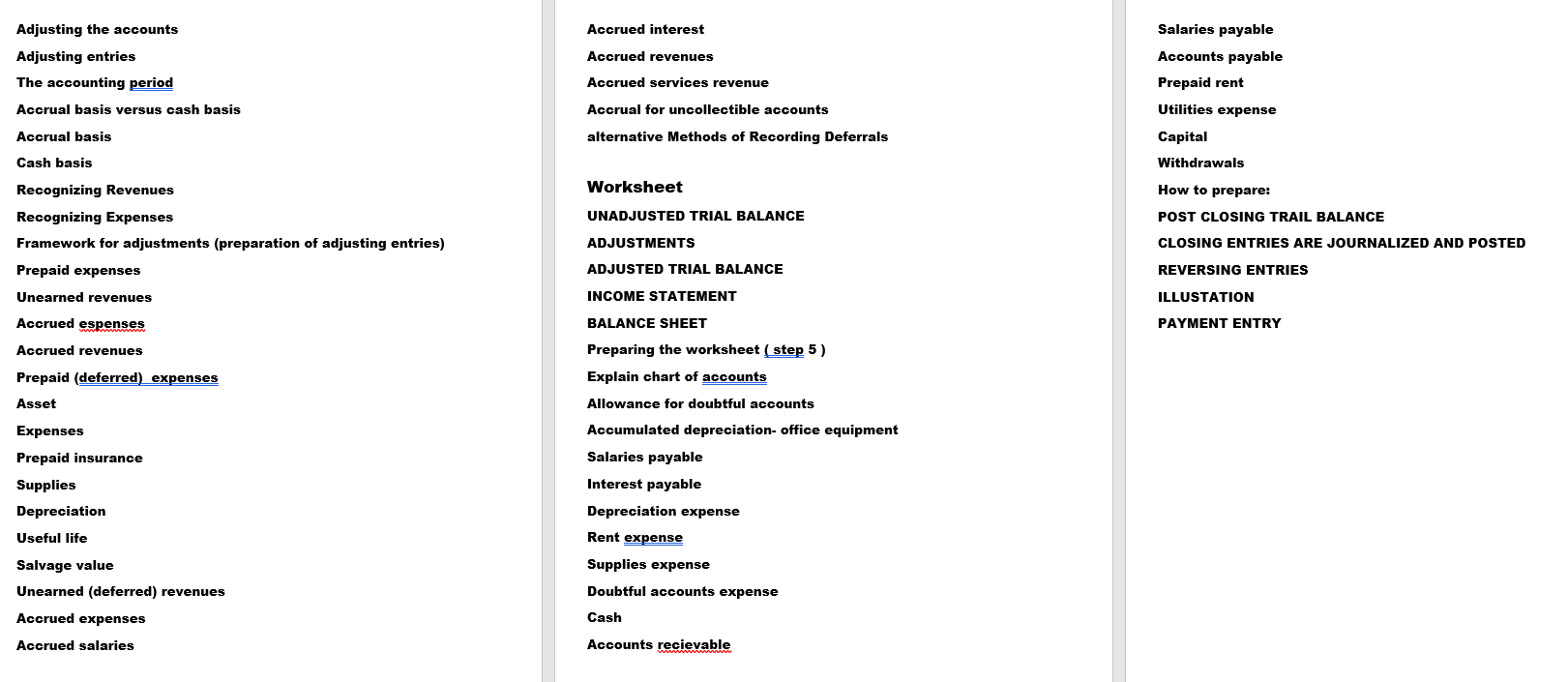 What are the meanings of those words in the