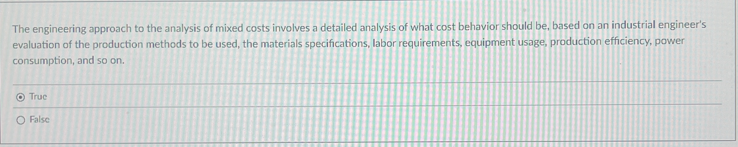 The engineering approach to the analysis of mixed