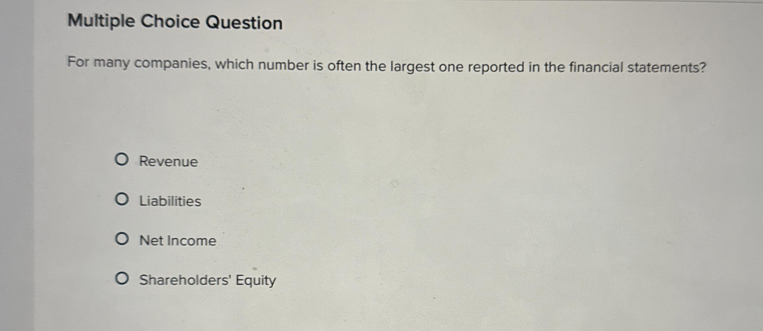 Multiple Choice Question For many companies,