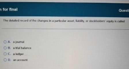 for final Quest The detailed record of the