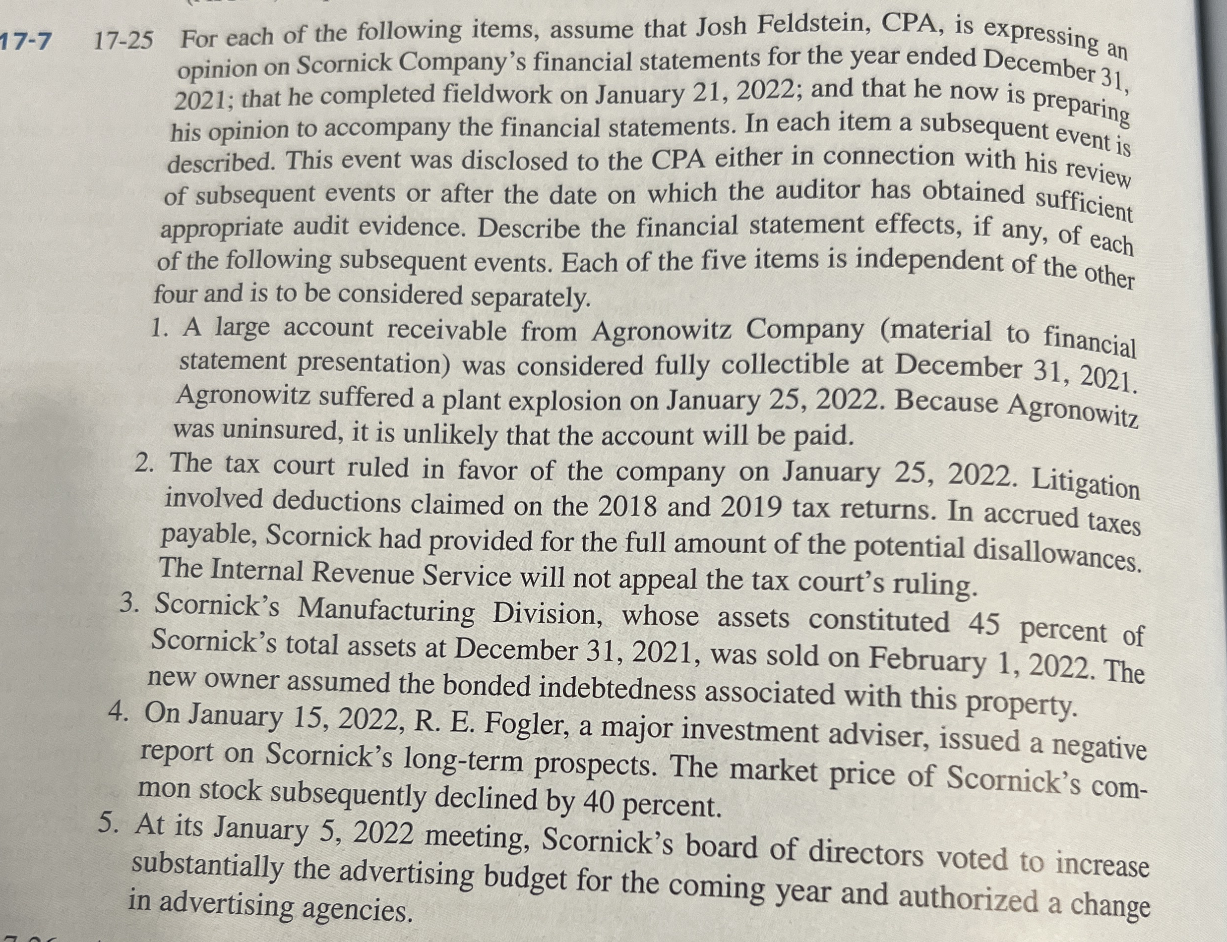 1 7 - 7 1 7 - 2 5 For each of the following