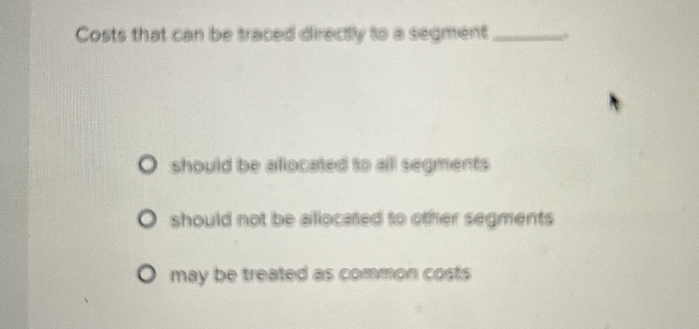 Costs that can be traced directly to a segment q