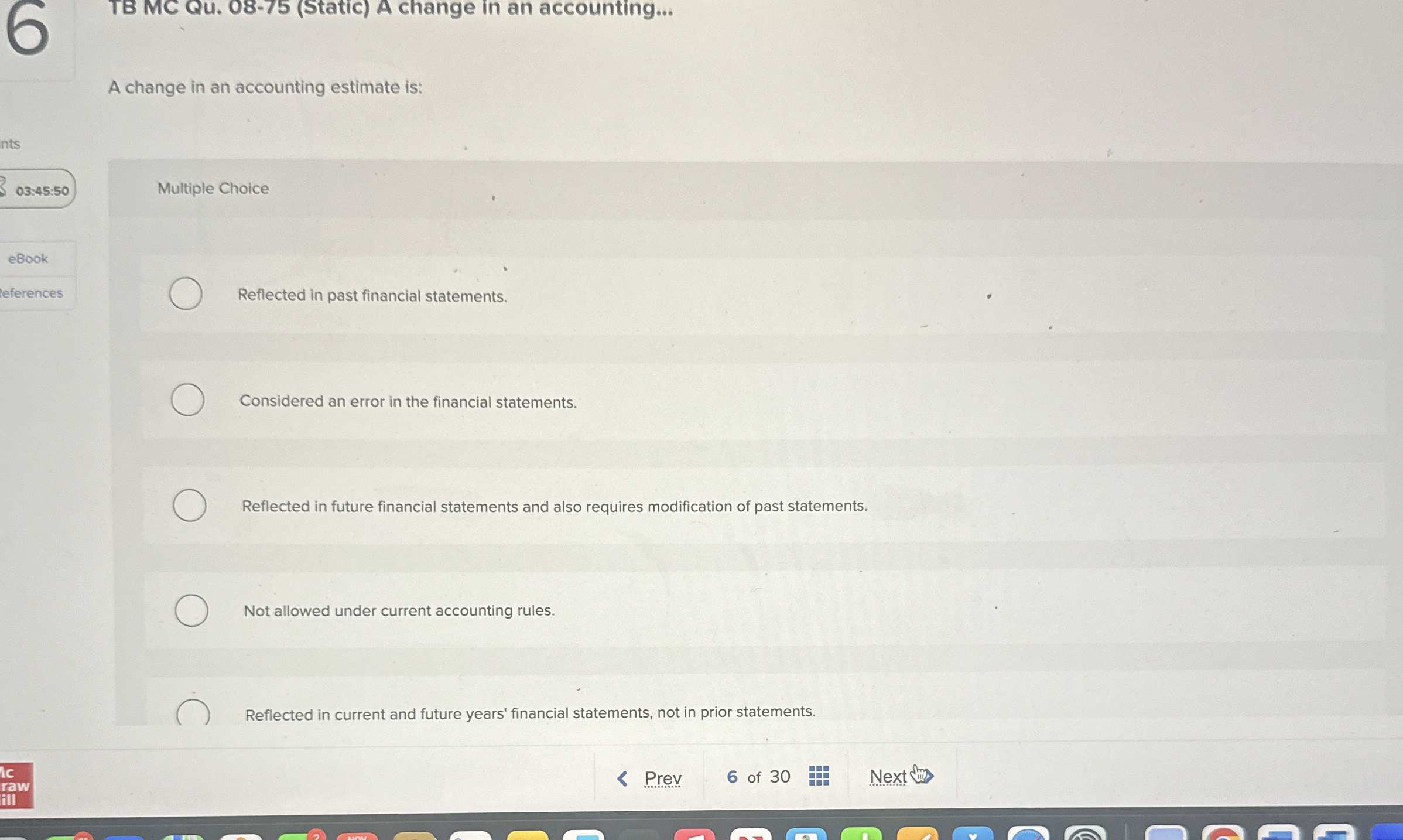 TB MC Qu . 0 8 - 7 5 ( Static ) A change in an
