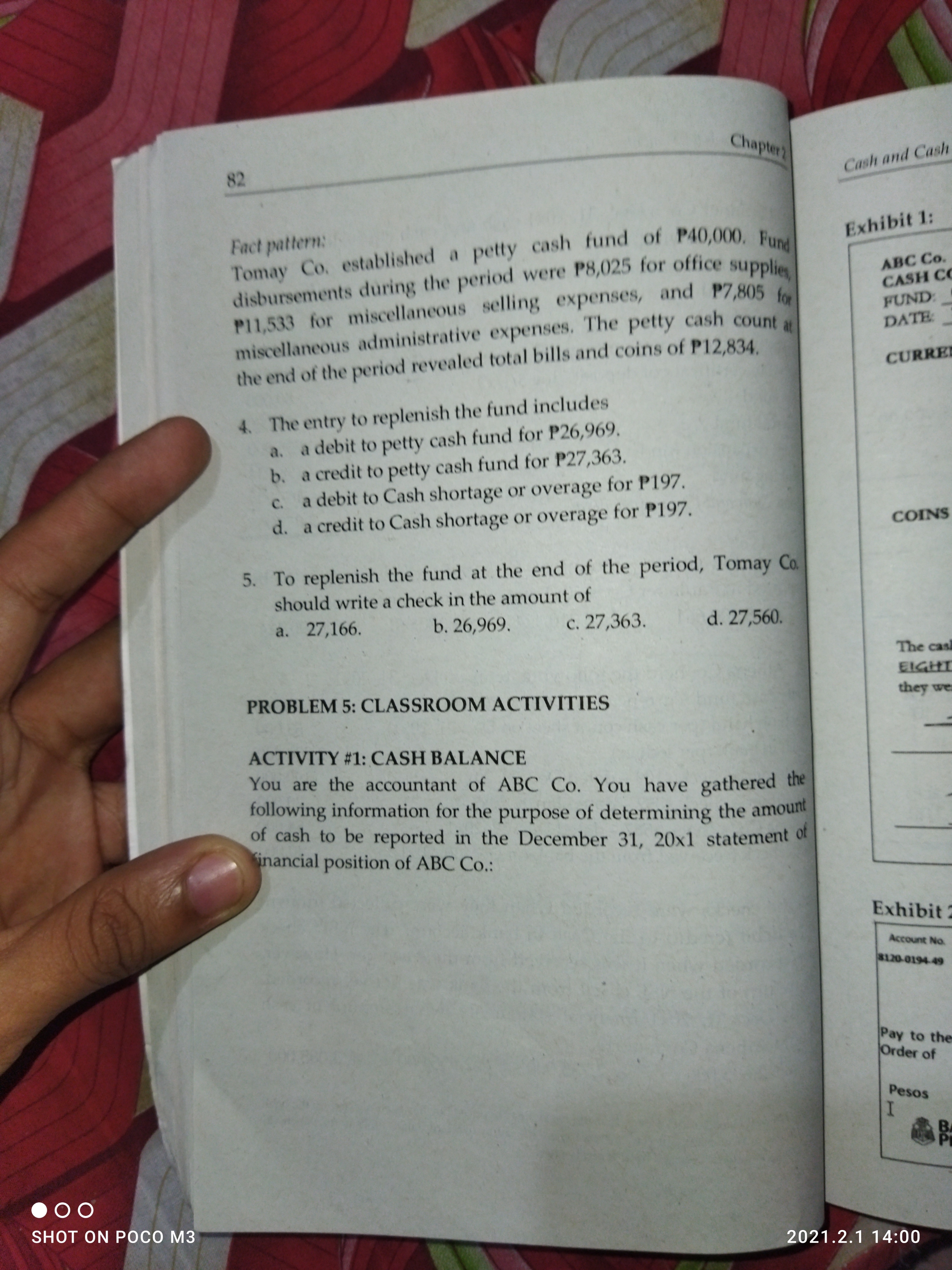 Please help me Chapter? 82 Cash and Cash Fact