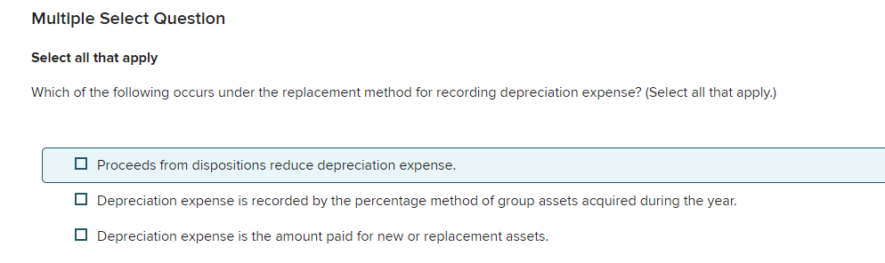 Multiple Select Question Select all that apply