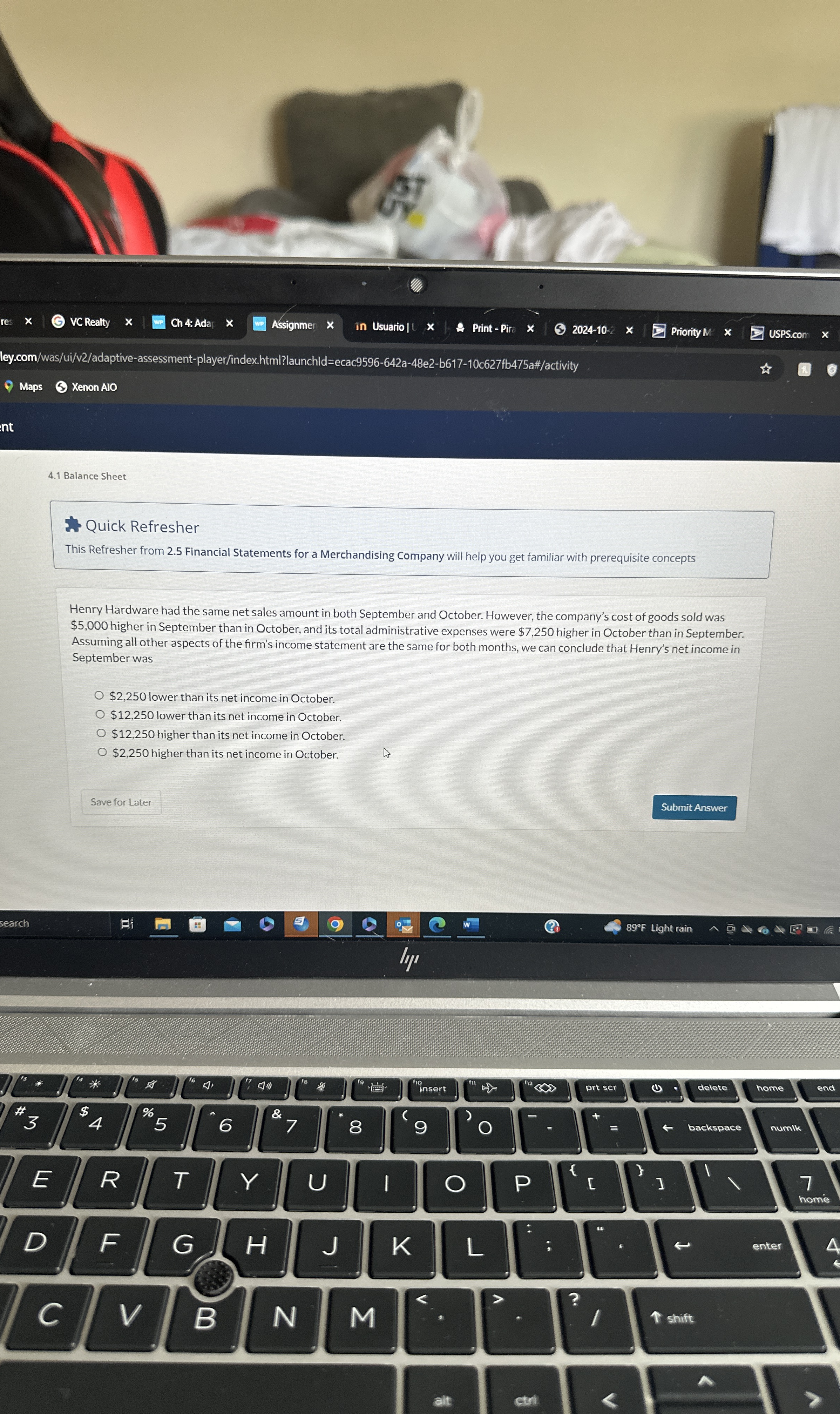 4 . 1 Balance Sheet Quick Refresher This
