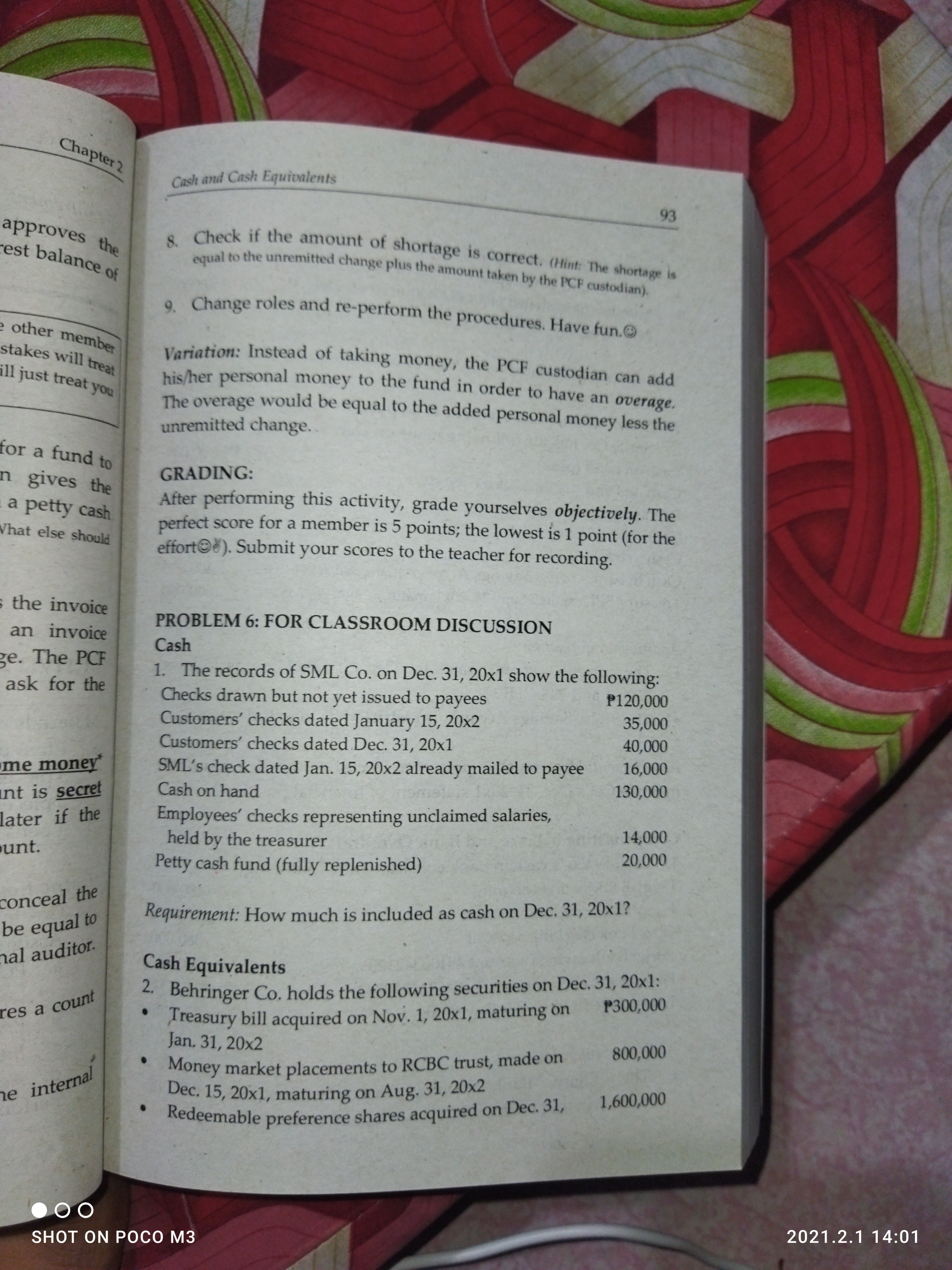 Please help me Chapter? 82 Cash and Cash Fact