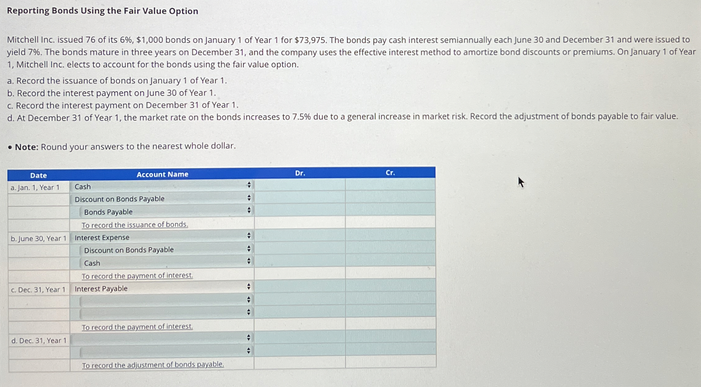 Reporting Bonds Using the Fair Value Option