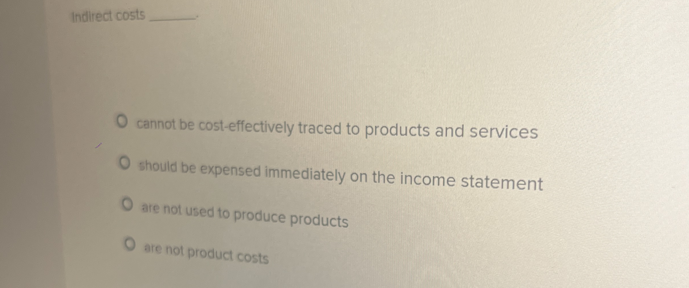 Indirect costs cannot be cost - effectively