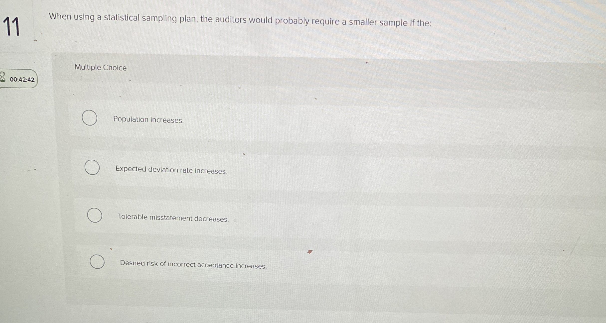1 1 When using a statistical sampling plan, the