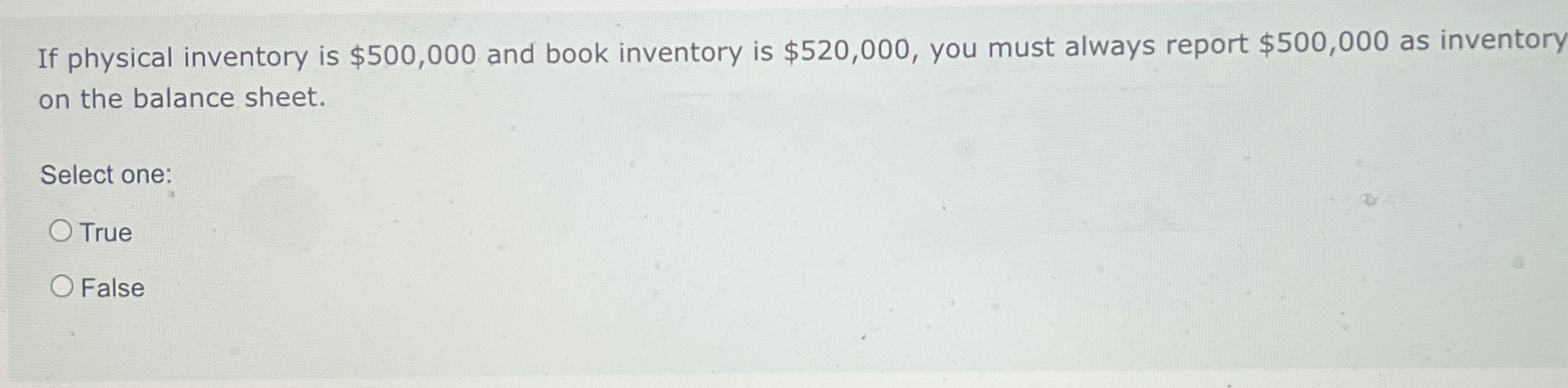 If physical inventory is $ 5 0 0 , 0 0 0 and book