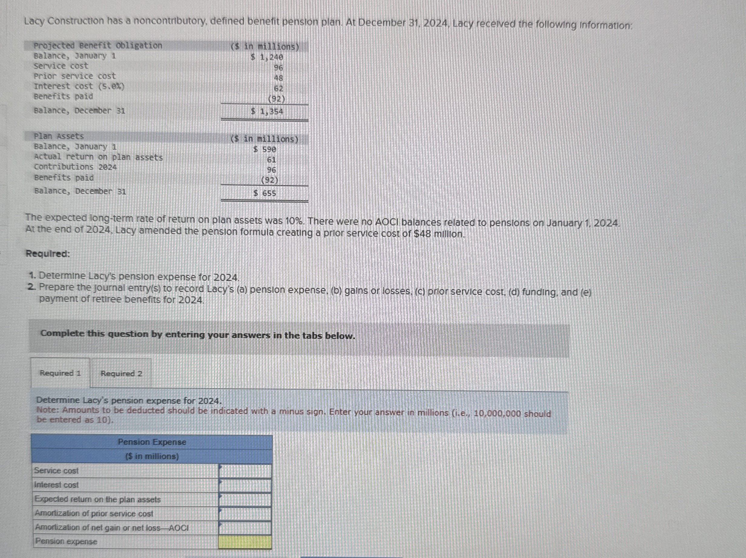 Lacy Construction has a noncontributory, defined