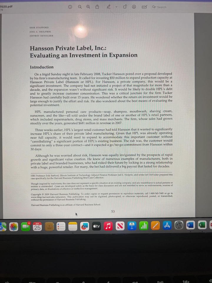 an excel spreadsheet with your future cash flows