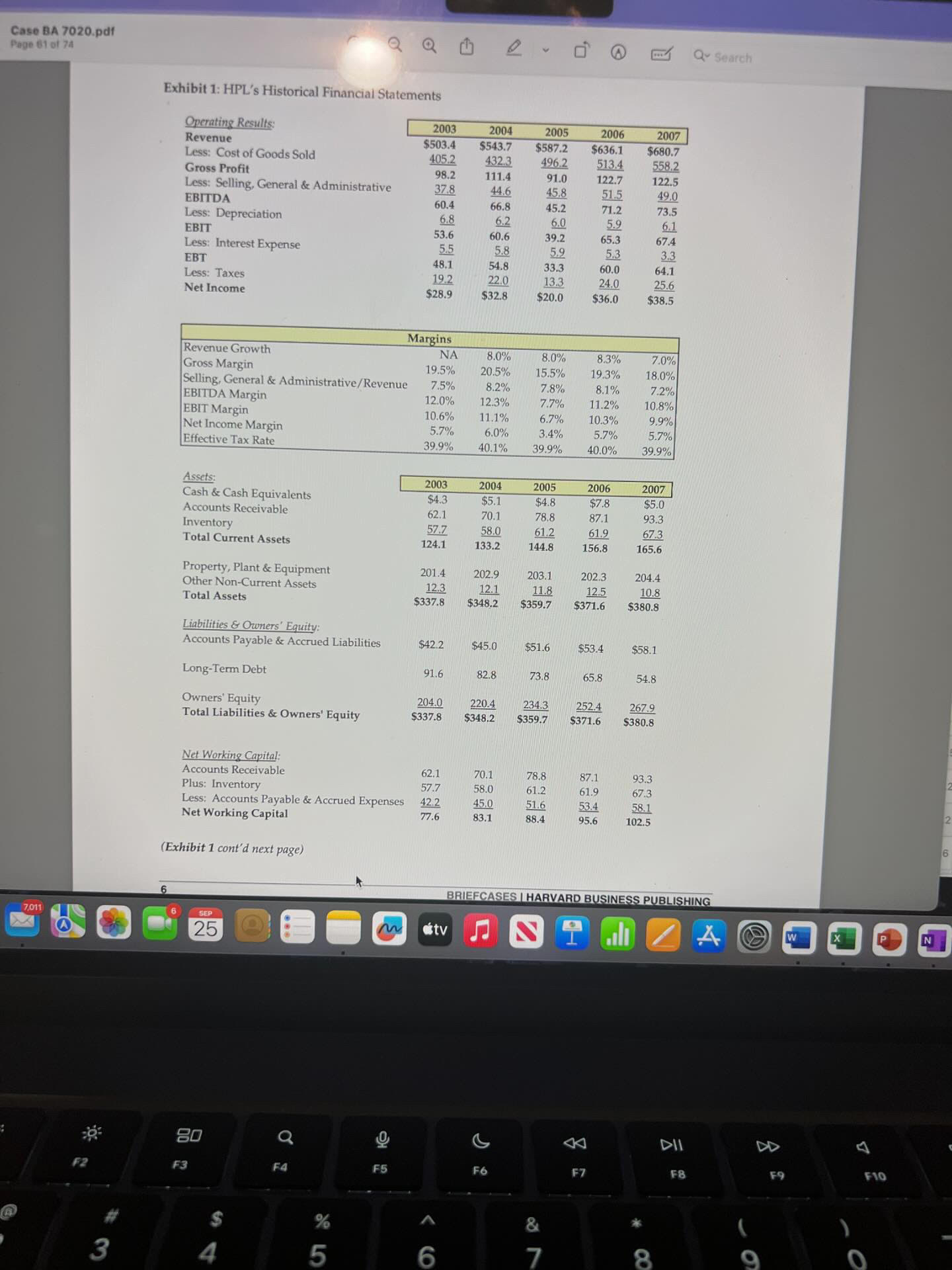 an excel spreadsheet with your future cash flows