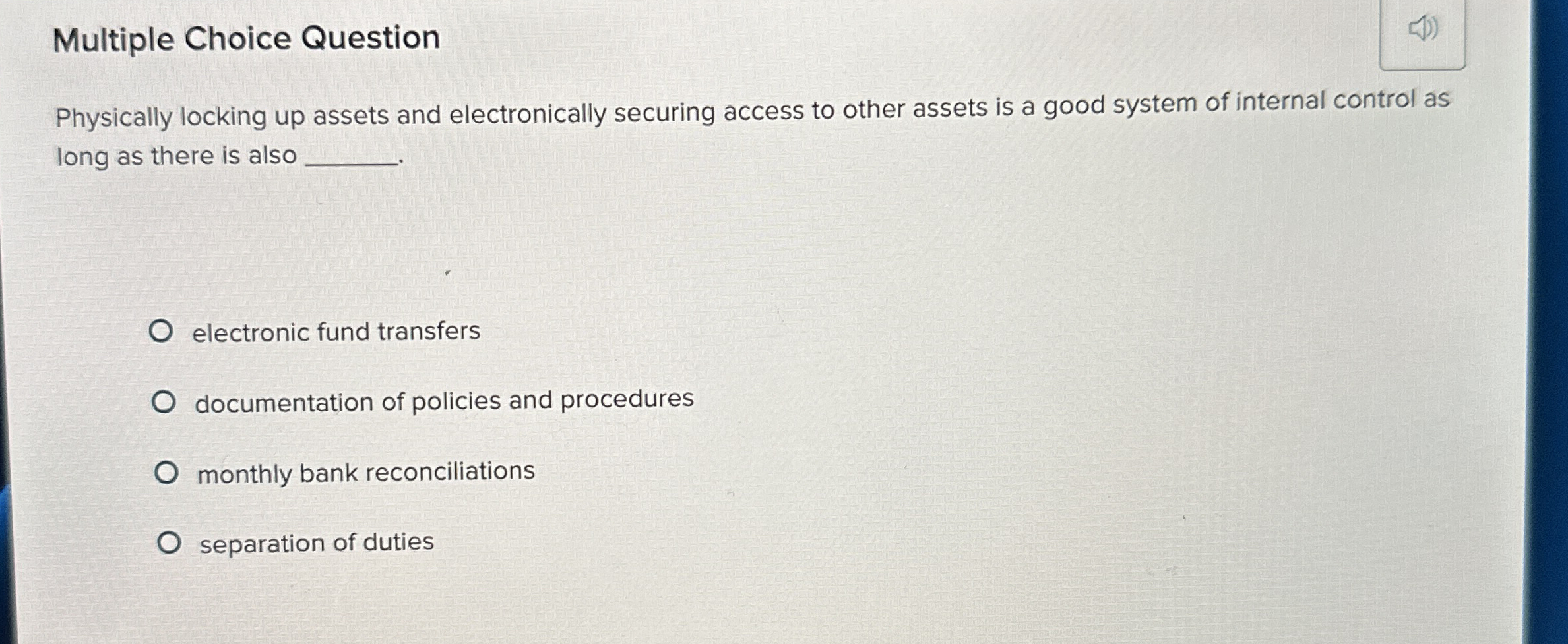 Multiple Choice Question Physically locking up