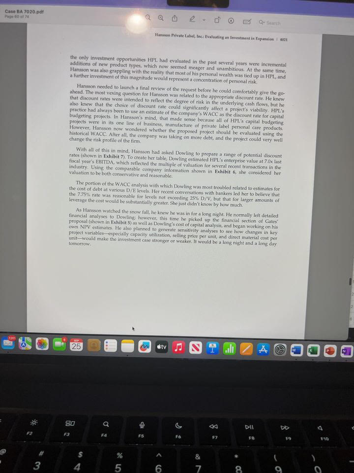 an excel spreadsheet with your future cash flows