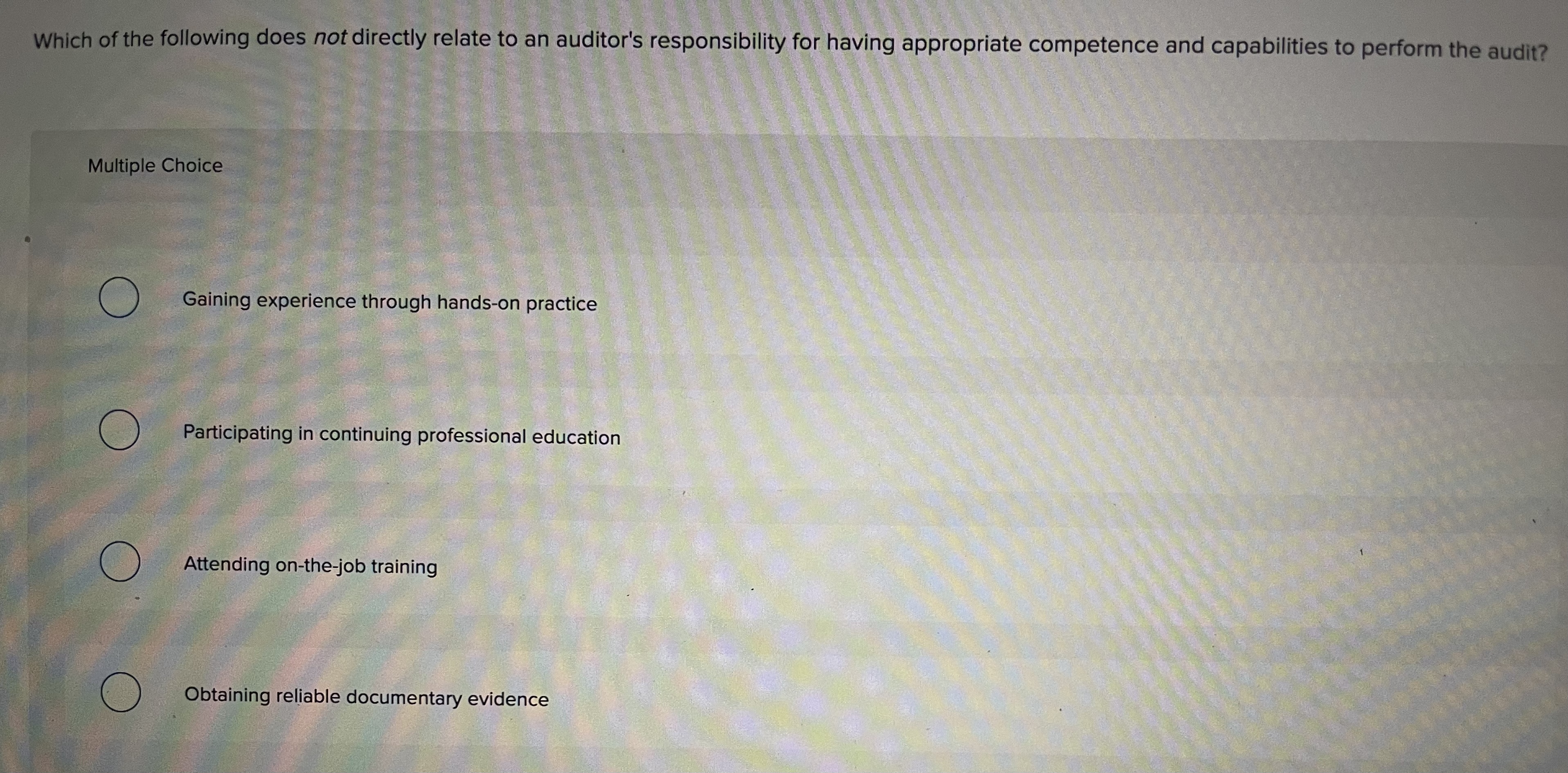 Which of the following does not directly relate