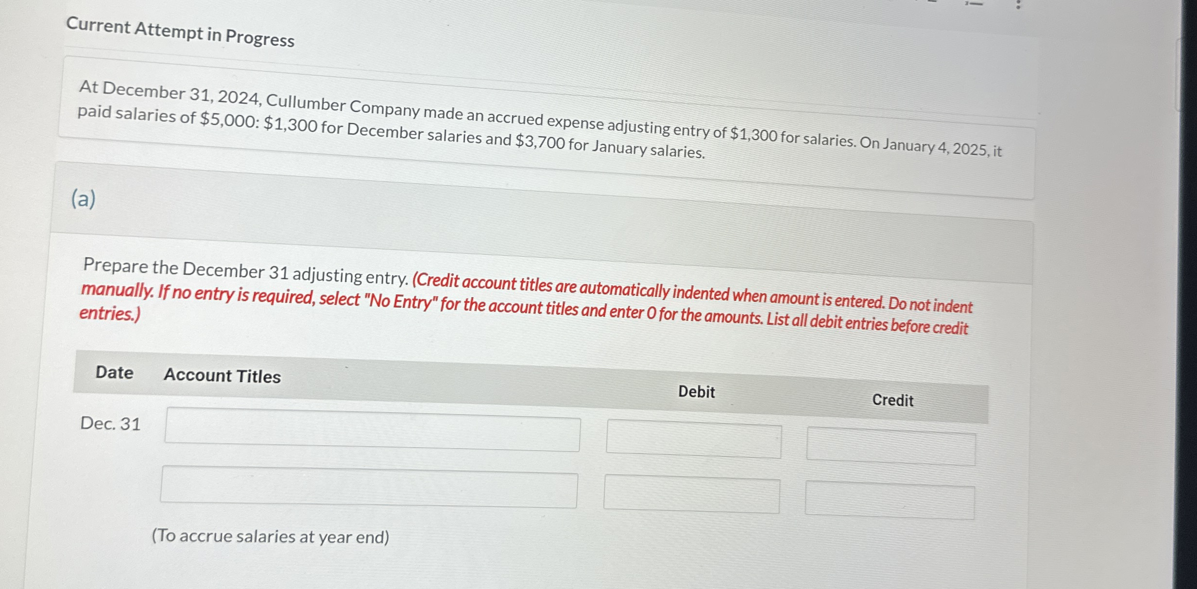 Current Attempt in Progress At December 3 1 , 2 0