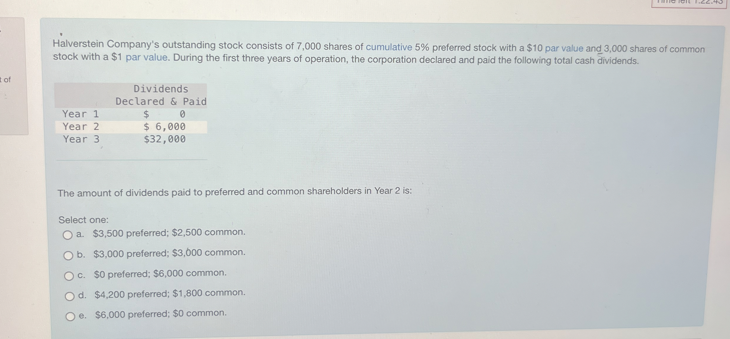 Halverstein Company's outstanding stock consists