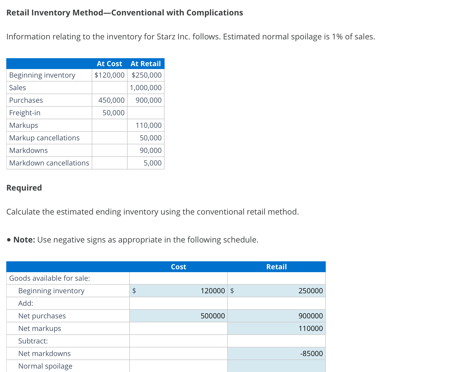 Retail Inventory Method Conventional with