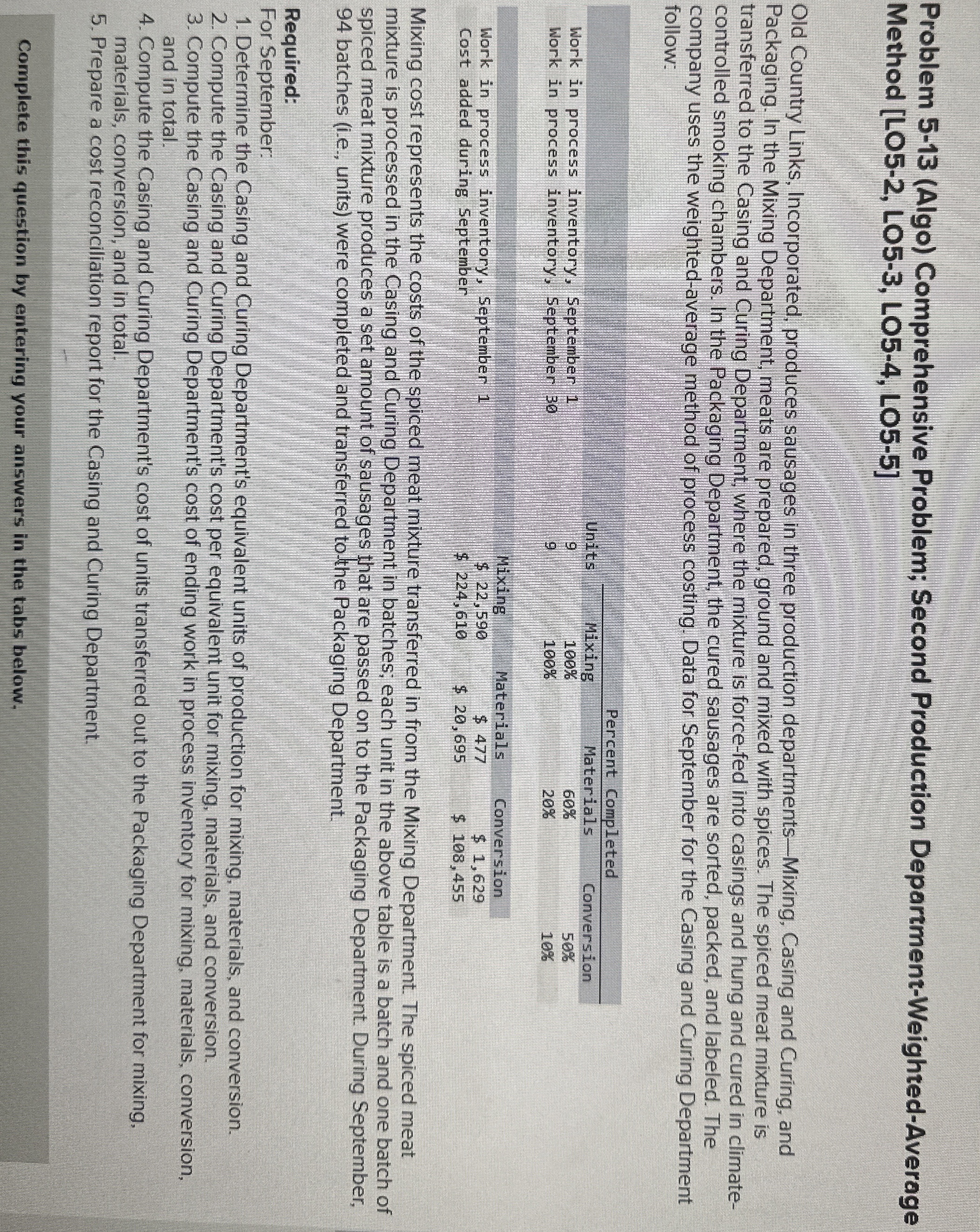 Problem 5 - 1 3 ( Algo ) Comprehensive Problem;