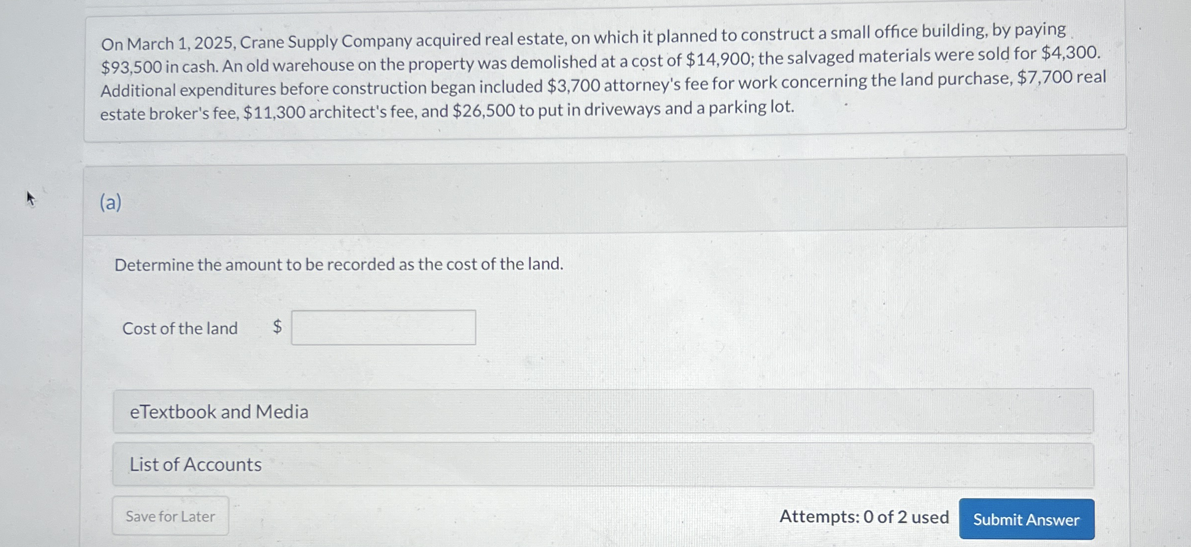 On March 1 , 2 0 2 5 , Crane Supply Company