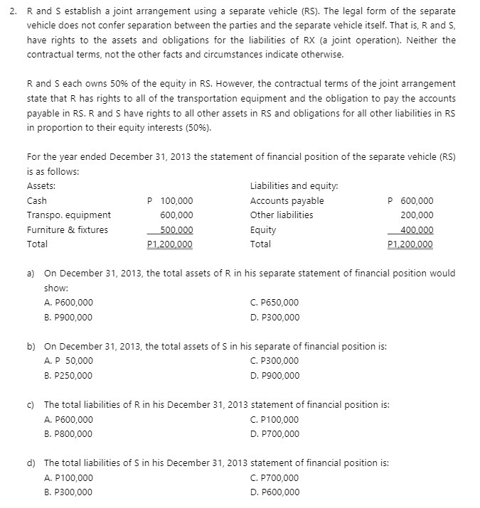 2. R and 5 establish a joint arrangement using a