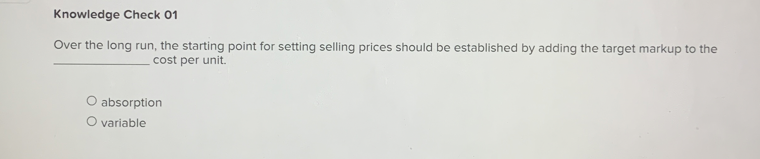 Knowledge Check 0 1 Over the long run, the