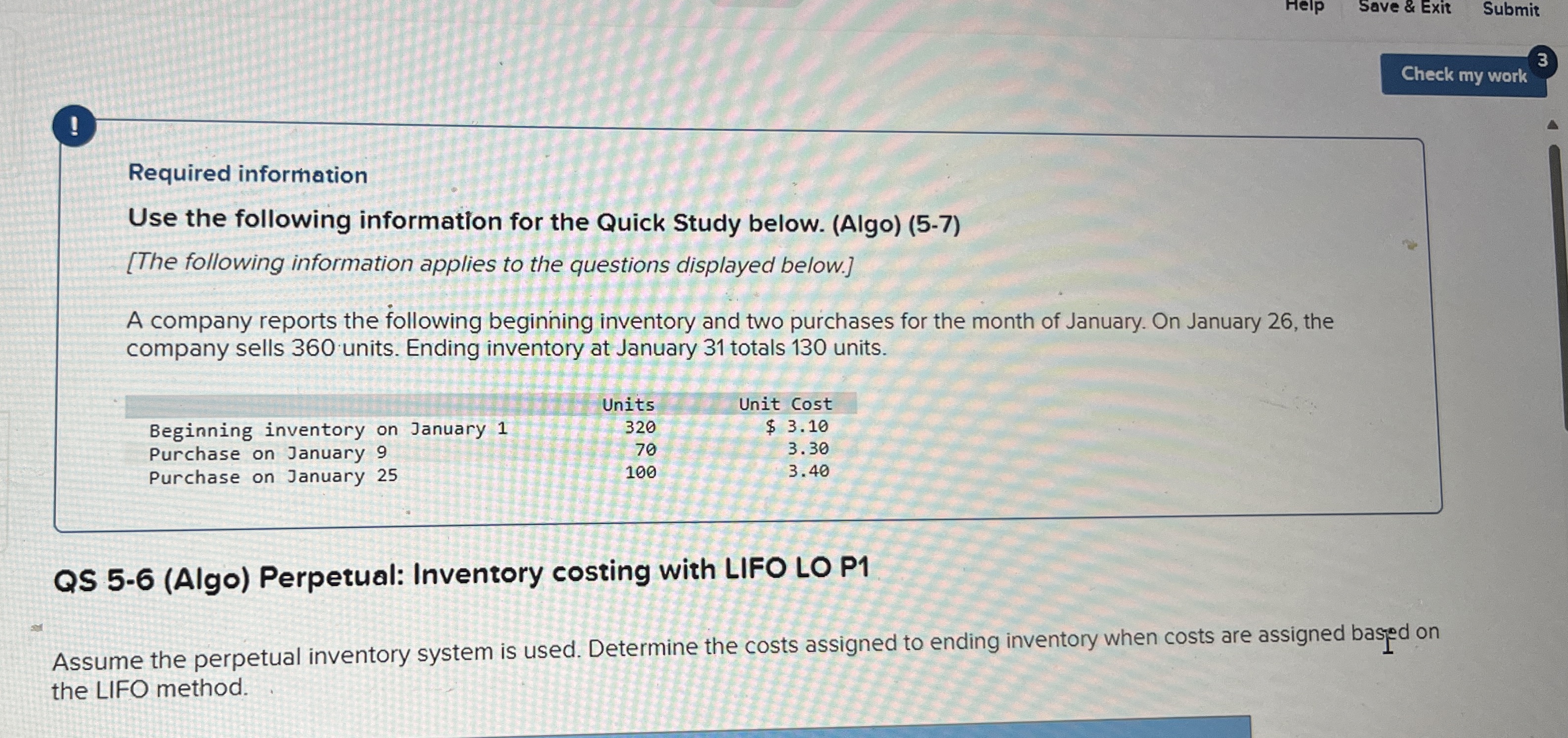 Help Save & Exit Submit ! Required information